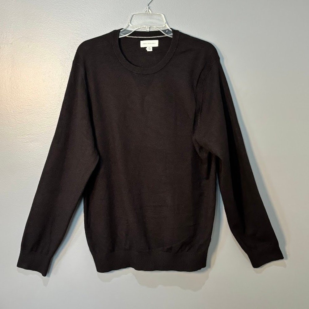 Free Assembly Sweater XL Black Viscose‎ Blend Crewneck Pullover Classic Trendy
